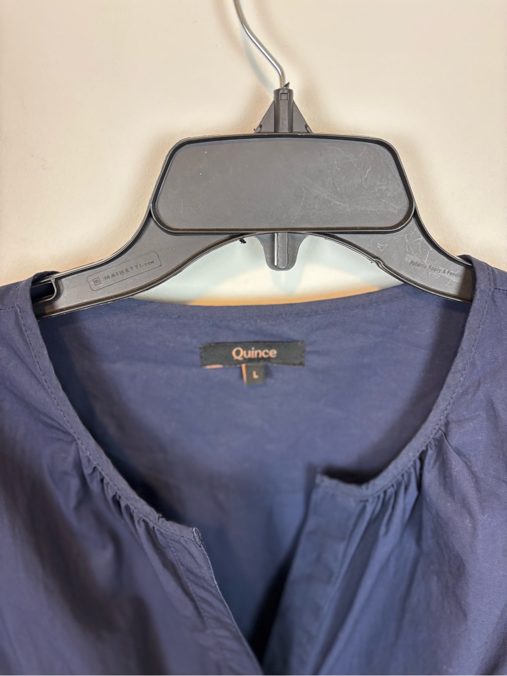 Quince 100% Organic Cotton Poplin Tiered Maxi Dress in Navy Size L - Picture 9 of 14